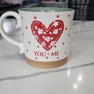 Romantic Heart Mug - Red and Cream,  NWT 🎉